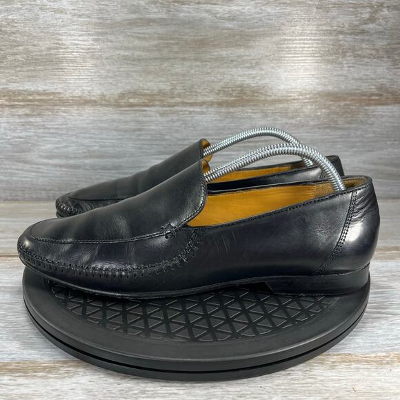 Johnston & Murphy Mens Black 
Leather Slip On Loafers Size 9 M - Picture 1 of 8